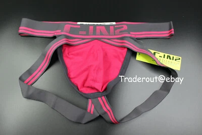 C-IN2 男式深粉色 Superbright Jock 带绑带内衣尺寸 L XL — 第 1/4 张图片