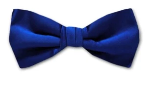 Pajarita preatada de satén liso azul real para niños para escuelas - Bodas - Nueva con etiquetas - Imagen 1 de 1