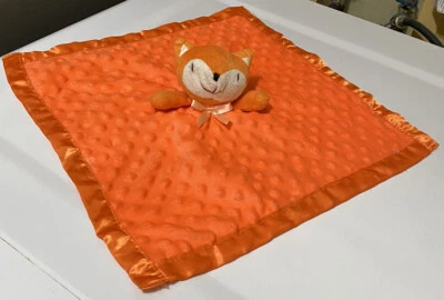 Manta de seguridad naranja Baby Fox Lovey Minky Dot felpa 15" X 15" Foto 1 de 4