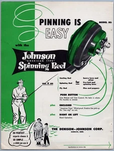 1955 Johnson Angelrollen Druck Anzeigen Katalog Seiten Männerhöhle Artikel - Bild 1 von 2