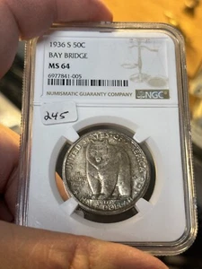 1936 Bay bridge Commemorative 50 C Ngc Ms 64 Sale!! - Picture 1 of 2
