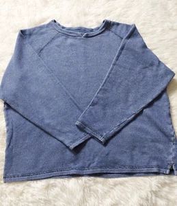 100% Cotton The Territory Ahead Sz XL Sweater Knit Pullover Dusty Blue - Picture 1 of 5