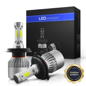 2-sides H4 9003 Super White 630000LM Kit LED Headlight Bulbs High Low Beam 6500K - Picture 1 of 9