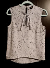 OASIS GREY SLEEVELESS TIE FRONT TOP, SIZE 10