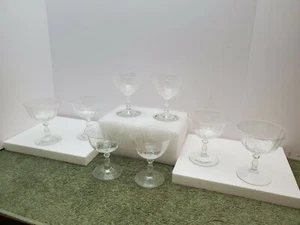 8 Fostoria MEADOW ROSE Goblet Clear 6 oz Sherbet Champagne Glass Stem 18-261 - Picture 1 of 8