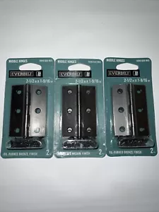 MENGE 3 NEU Everbilt 1000 020 955, 2-1/2""x 1-9/16"" ölgeriebene Bronze Scharniere - Bild 1 von 4