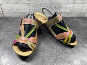 Spring Step Sandals Slides Women 6.5M TIA Shoes Brown Pink Green Slip On Comfort - Picture 1 of 21
