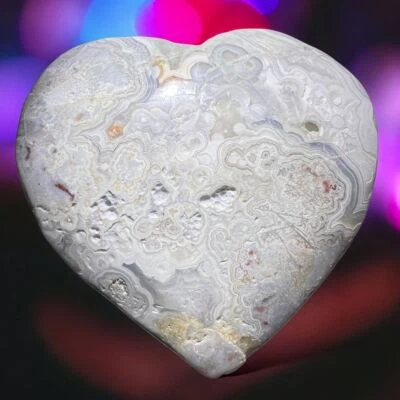 Talla Corazón Druzy Ágata Encaje Blanco Mexicano (15) Foto 1 de 4