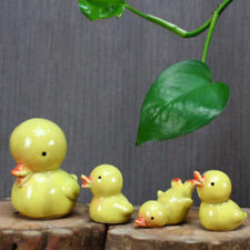 4 Pcs Statue Yellow Ornaments Shower Ducks Sculpture