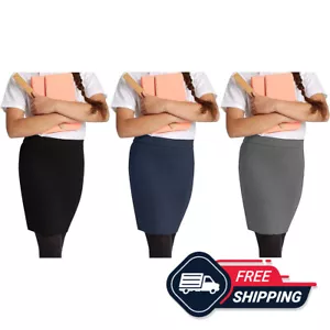Girls Pencil Skirt Ladies School Uniform Soft Stretch Fabric Officewear UK - Picture 1 of 31