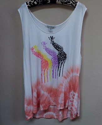 American Rag Cie Women's Tank Top Pullover Tie-Dye/Giraffe Print Plus Size 2X - Image 1 of 4