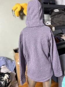Women's The North Face Pullover 1/4 Button Hooded Fleece Lined Lavender Sz L - Picture 1 of 6