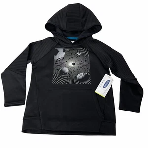 Old Navy Boys Active Dry Black Long Slv Hoodie with Sports Balls Graphic Sz XS 5 - Picture 1 of 4