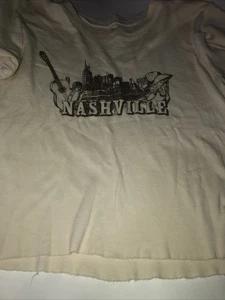Brandy Melville Nashville Cropped T-Shirt 1 Size Tan Brown 90s Preppy Cowboy Hat - Bild 1 von 10