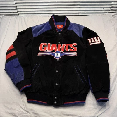New York Giants Jacket Mens Medium Black Blue NFL Football Leather G III Apparel - Image 1 of 4