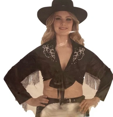 Adulto Plus Western Crop Top Disfraz Talla 2XL 18-20 Halloween Vaquera NUEVO Foto 1 de 4
