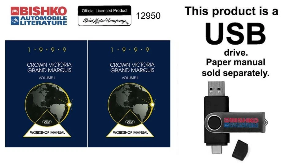 Ford Crown Victoria 1999, Mercury Grand Marquis taller manual de reparación USB Foto 1 de 3