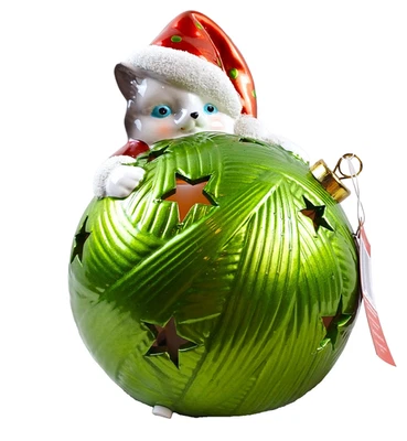 猫灯无焰蜡烛全新带盒点亮圣诞装饰小猫 — 第 1/4 张图片