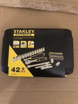STANLEY fmmt82683-1 FATMAX 1/4 in. 120T Ratchet and Socket Set and bits new - Image 1 of 4