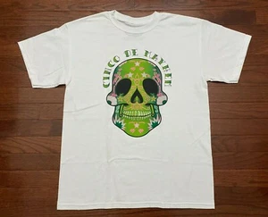 NEW CINCO DE MAYHEM T SHIRT MENS SMALL SUGAR SKULL MAYO WHITE GREEN PINK BLACK S - Picture 1 of 4