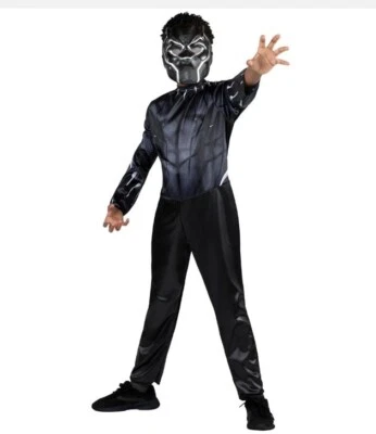 Marvel Disfraz Pantera Negra Niños Pequeño Mono Negro Máscara Moldeada Nuevo Foto 1 de 3
