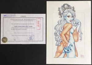 GINER LÓPEZ Dessin original Geisha 21 x 29,7 cm avec certificat Excellent état - Picture 1 of 3