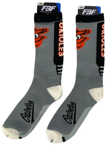 2 Pairs of Baltimore Orioles Baseball Crew Socks Mens Size Large Multicolor Cover