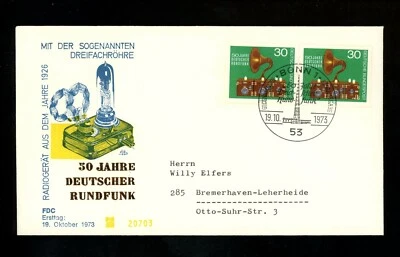 Postal History Germany FDC #1127 German Radio Broadcasting 1973 - Image 1 of 2