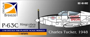 Breeze decals 48-002 P-63C Kingcobra racer "Tucker Special" pilot Charles Tucker - Picture 1 of 3