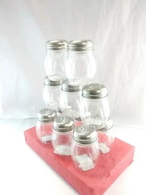 Cheese Shaker - 8 oz. Plastic with Metal Lid: 3-1/2" High with Swirl Design: NEW - Image 1 of 3