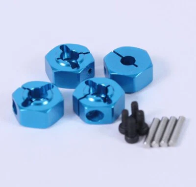 Yeah Racing WA-017BU Blue Aluminum Wheel Adapter Set for All Tamiya 1/10 Car - Image 1 of 2