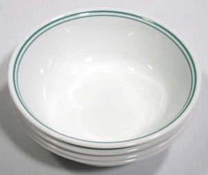 Corelle by Corning ROSEMARIE green edge cereal bowls x 4 16cm . - Picture 1 of 4