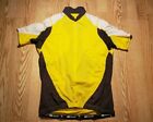 Sugoi Men's Jersey Shirt Cycling Medium Yellow Gray White Short Sleeve Pockets