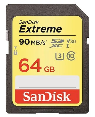 SanDisk 64GB Extreme SDHC 90MB/S Class 10 V30 UHS-I U3 4K Camera Flash Card NEW - Image 1 of 3