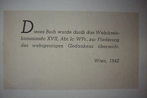German Book From 1942 Vienna Military Command XVII **Wehrkreis-Kommando - Picture 1 of 11