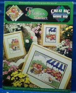 "Flower Market" Floral Cart / Covered Tent Cross Stitch Patterns - Picture 1 of 1