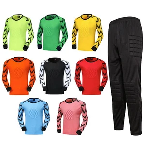 Boys Soccer Team Uniform Football Jersey Sets Goalkeeper Padded Jersey and Pants - Picture 1 of 51