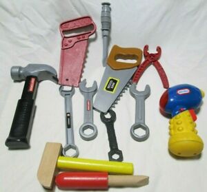 ❤ Childs Toy Building DIY Tools LOT 12 CRAFTSMAN GREEN TOY LITTLE TIKES 
