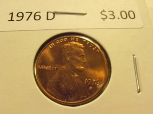 1976 D LINCOLN CENT - BU, Rosso - Foto 1 di 6