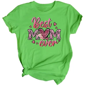 Womens Best Mom Ever Mothers Day T-Shirt Top Funny Mama Mom Cute Gift Idea #MD - Picture 1 of 34