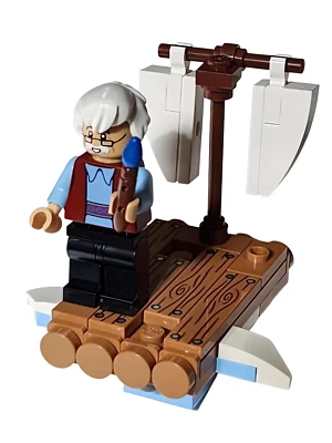 LEGO Disney Pinocchio Geppetto Boat Scene Minifigure / Magic of Disney 21352 NEW - Image 1 of 2