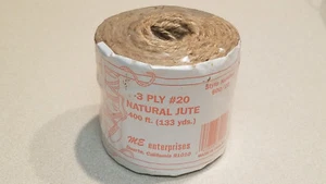 ME ENTERPRISES 400 FT. ROLLE NATÜRLICHE 3-LAGIGE JUTE 133 YDS #20 STIL 600/20 (NEU) - Bild 1 von 5