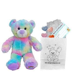 BUILD A PLUSH BEAR MAKING KIT Magical Rainbow Teddy - 10" /25cm - gift or party - Picture 1 of 6
