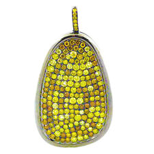 Real 5.50ct Natural Fancy Vivid Yellow Diamonds Pendant Necklace 18K Solid Gold