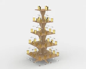 Y252 3 to 5 Tiered Drinks Stand CHAMPAGNE FLUTE/ PROSECCO GLASS Display unit MDF - Picture 1 of 6