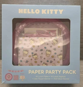 Hello Kitty Paper Tableware Party Pack 16 Lunch Plates, 40 Napkins, Cake Topper - Picture 1 of 2