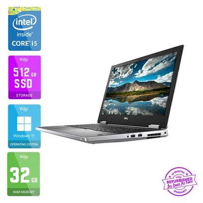 Dell Precision 7540 laptop i5-9400H | 32GB | 512GB SSD | 15.6" FHD | Win 11 (B) - Image 1 of 4