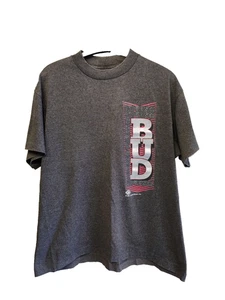 Camiseta Budweiser Hef Gris Grande 1991 Puntada Única Bud Tee Anheuser-Busch EE. UU. - Imagen 1 de 10