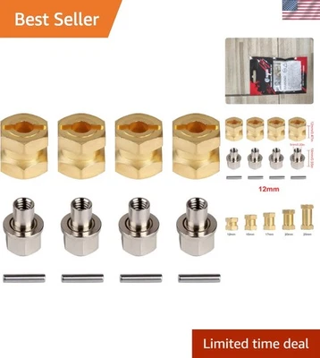 Hex Drive Adapter 12mm – Solid Brass for 1/10 RC Crawlers; Enhance Performance - Image 1 of 4