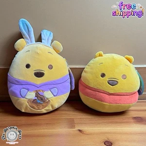 NWT Squishmallows Disney Winnie the Pooh Bundle 8” Red Shirt & 10” Easter Bunny - Picture 1 of 5